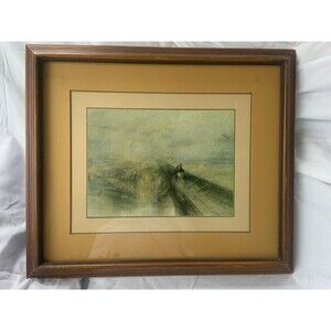 Rain, Steam and Speed, 1844 by Joseph Turner  Art printed Matted Framed